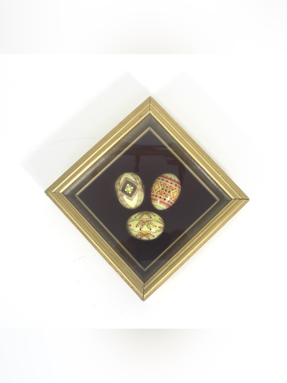 Vintage Framed Pysanka Ukrainian Eggs
